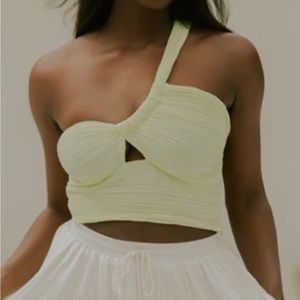 EUC Day+Moon Yellow Cropped Top; size medium/large